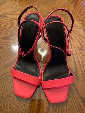 ASOS Hot Pink Square-Toe Slingback Heels